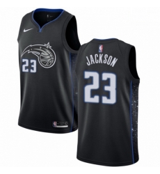 Mens Nike Orlando Magic 23 Justin Jackson Swingman Black NBA Jersey City Edition 