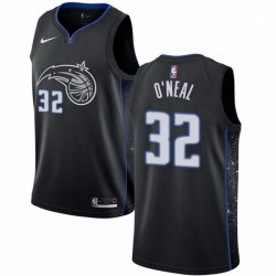 Mens Nike Orlando Magic 32 Shaquille ONeal Swingman Black NBA Jersey City Editi