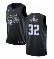 Womens Nike Orlando Magic 32 Shaquille O Neal Swingman Black NBA Jersey City Editi