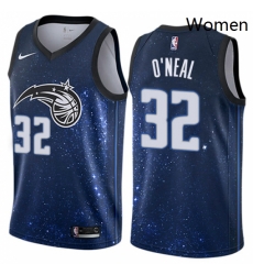 Womens Nike Orlando Magic 32 Shaquille ONeal Swingman Blue NBA Jersey City Edition