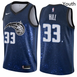 Youth Nike Orlando Magic 33 Grant Hill Swingman Blue NBA Jersey City Edition