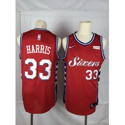 76ers 33 Tobias Harris Red Nike Throwback Swingman Jersey