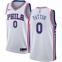 Mens Nike Philadelphia 76ers 0 Justin Patton Swingman White NBA Jersey Association Edition 