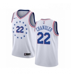 Mens Nike Philadelphia 76ers 22 Wilson Chandler White Swingman Jersey Earned Edition 