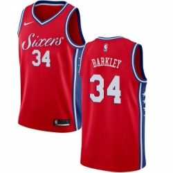 Mens Nike Philadelphia 76ers 34 Charles Barkley Authentic Red Alternate NBA Jersey Statement Edition