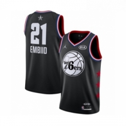 Womens Jordan Philadelphia 76ers 21 Joel Embiid Swingman Black 2019 All Star Game Basketball Jersey