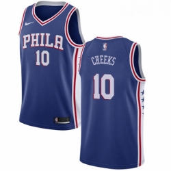 Womens Nike Philadelphia 76ers 10 Maurice Cheeks Swingman Blue Road NBA Jersey Icon Edition