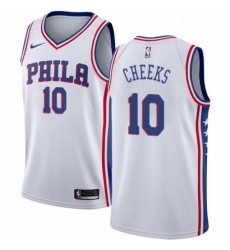 Womens Nike Philadelphia 76ers 10 Maurice Cheeks Swingman White Home NBA Jersey Association Edition