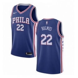 Womens Nike Philadelphia 76ers 22 Richaun Holmes Swingman Blue Road NBA Jersey Icon Edition 