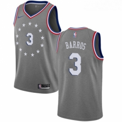 Womens Nike Philadelphia 76ers 3 Dana Barros Swingman Gray NBA Jersey City Edition