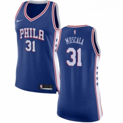 Womens Nike Philadelphia 76ers 31 Mike Muscala Swingman Blue NBA Jersey Icon Edition 