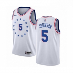 Womens Nike Philadelphia 76ers 5 Amir Johnson White Swingman Jersey Earned Edition 