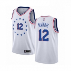 Womens Philadelphia 76ers 12 Tobias Harris White Swingman Jersey Earned Edition 