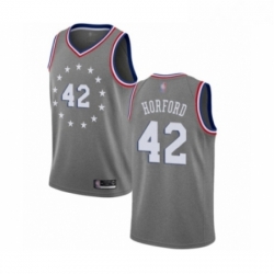 Womens Philadelphia 76ers 42 Al Horford Swingman Gray Basketball Jersey City Edition 