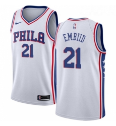 Youth Nike Philadelphia 76ers 21 Joel Embiid Swingman White Home NBA Jersey Association Edition