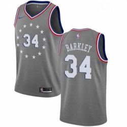 Youth Nike Philadelphia 76ers 34 Charles Barkley Swingman Gray NBA Jersey City Edition