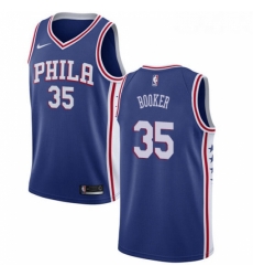 Youth Nike Philadelphia 76ers 35 Trevor Booker Swingman Blue NBA Jersey Icon Edition 