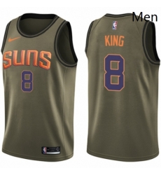 Mens Nike Phoenix Suns 8 George King Swingman Green Salute to Service NBA Jersey 