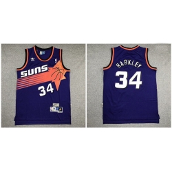 Suns 34 Charles Barkley Purple Hardwood Classics Jersey