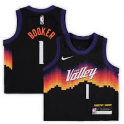 Toddler Phoenix Suns 1 Devin Booker Black 2021 City Edition Stitched Jersey