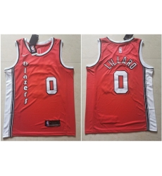 Blazers 0 Damian Lillard Red Nike Swingman Jersey