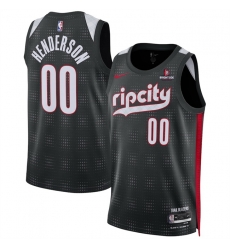 Men Portland Trail Blazers 00 Scoot Henderson Black 2024 25 City Edition Edition Stitched Basketball Jersey