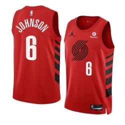 Men Portland Trail Blazers 6 Keon Johnson 2022 23 Red Statement Edition Swingman Stitched Basketball Jersey