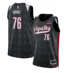 Men Portland Trail Blazers 76 Taze Moore Black 2024 25 City Edition Edition Stitched Basketball Jersey