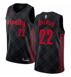 Mens Nike Portland Trail Blazers 22 Clyde Drexler Swingman Black NBA Jersey City Edition 