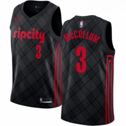 Mens Nike Portland Trail Blazers 3 CJ McCollum Swingman Black NBA Jersey City Edition