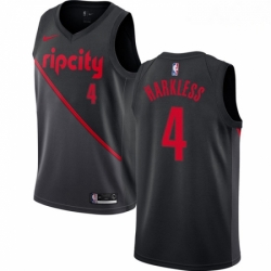 Mens Nike Portland Trail Blazers 4 Moe Harkless Swingman Black NBA Jersey 2018 19 City Edition 