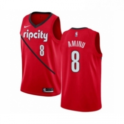 Mens Nike Portland Trail Blazers 8 Al Farouq Aminu Red Swingman Jersey Earned Edition