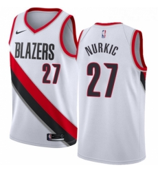 Womens Nike Portland Trail Blazers 27 Jusuf Nurkic Swingman White Home NBA Jersey Association Edition