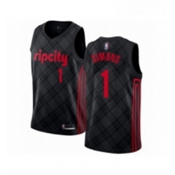 Womens Portland Trail Blazers 1 Anfernee Simons Swingman Black Basketball Jersey City Edition 