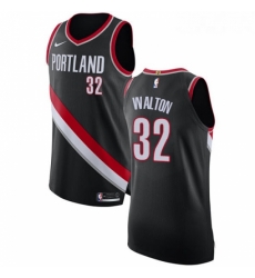 Youth Nike Portland Trail Blazers 32 Bill Walton Authentic Black Road NBA Jersey Icon Edition