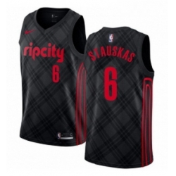 Youth Nike Portland Trail Blazers 6 Nik Stauskas Swingman Black NBA Jersey City Edition 