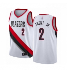 Youth Portland Trail Blazers 2 Gary Trent Jr Swingman White Basketball Jersey Association Edition 