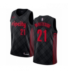 Youth Portland Trail Blazers 21 Hassan Whiteside Swingman Black Basketball Jersey City Edition 