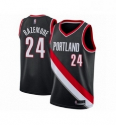 Youth Portland Trail Blazers 24 Kent Bazemore Swingman Black Basketball Jersey Icon Edition 