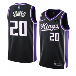 Men Sacramento Kings 20 Colby Jones Black 2023 24 Icon Edition Swingman Stitched Basketball Jersey