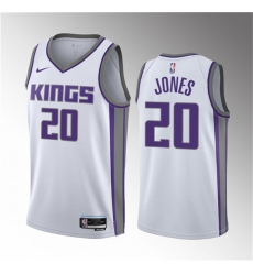 Men Sacramento Kings 20 Colby Jones White 2023 Draft Association Edition Stitched Jersey