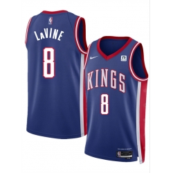 Men Sacramento Kings 8 Zach LaVine Blue 2025 City Edition Stitched Basketball Jersey