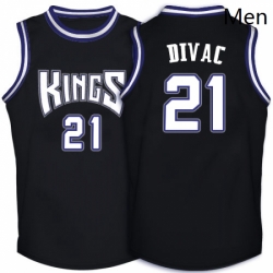 Mens Adidas Sacramento Kings 21 Vlade Divac Authentic Black Throwback NBA Jersey