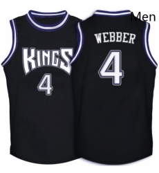 Mens Adidas Sacramento Kings 4 Chris Webber Authentic Black Throwback NBA Jersey