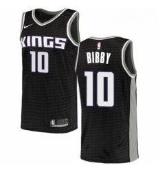 Mens Nike Sacramento Kings 10 Mike Bibby Authentic Black NBA Jersey Statement Edition