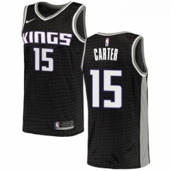 Mens Nike Sacramento Kings 15 Vince Carter Authentic Black NBA Jersey Statement Edition 