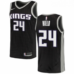 Mens Nike Sacramento Kings 24 Buddy Hield Swingman Black NBA Jersey Statement Edition