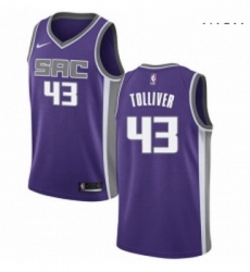 Mens Nike Sacramento Kings 43 Anthony Tolliver Authentic Purple Road NBA Jersey Icon Edition