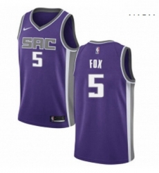 Mens Nike Sacramento Kings 5 DeAaron Fox Authentic Purple Road NBA Jersey Icon Edition 