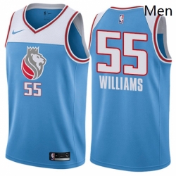 Mens Nike Sacramento Kings 55 Jason Williams Swingman Blue NBA Jersey City Edition 